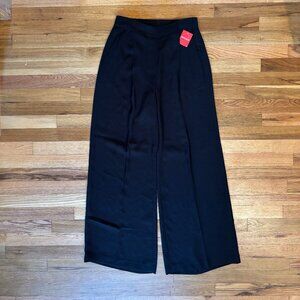 NWT SPANX Black Crepe Pleated Trouser Pants, Size Medium